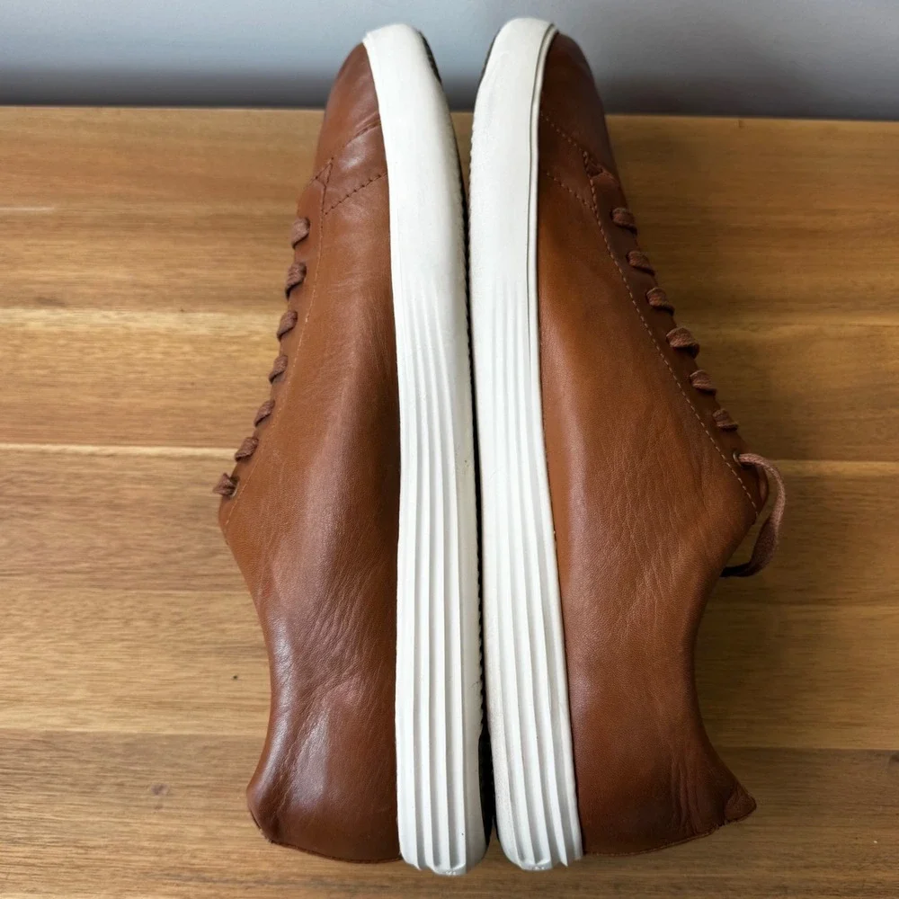 Cole Haan Men 11 M Grand Crosscourt II British Tan Leather Sneaker C26521 Casual